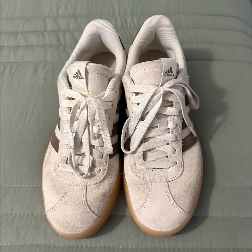 Adidas Women's VL Court 3 Beige and Brown Sneakers